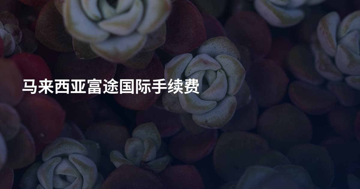 马来西亚富途国际手续费