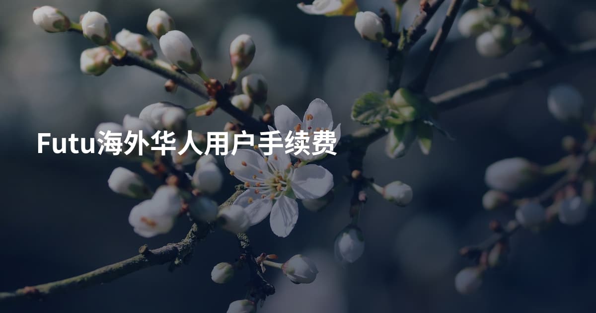 Futu海外华人用户手续费