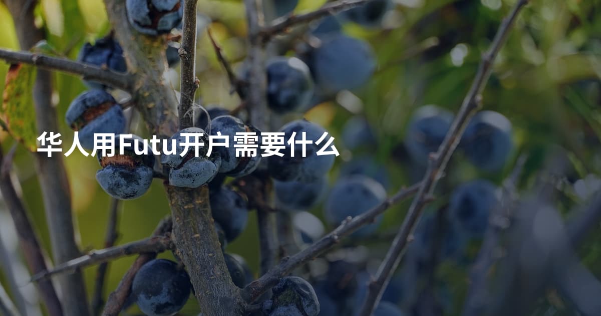 华人用Futu开户需要什么