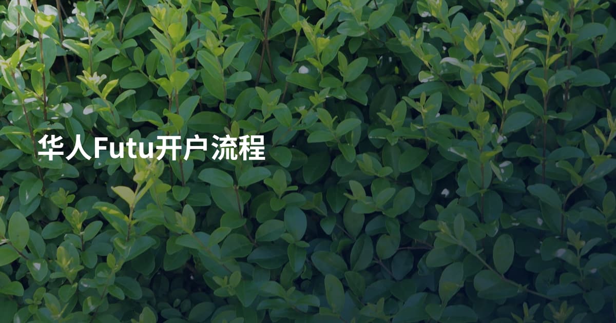 华人Futu开户流程