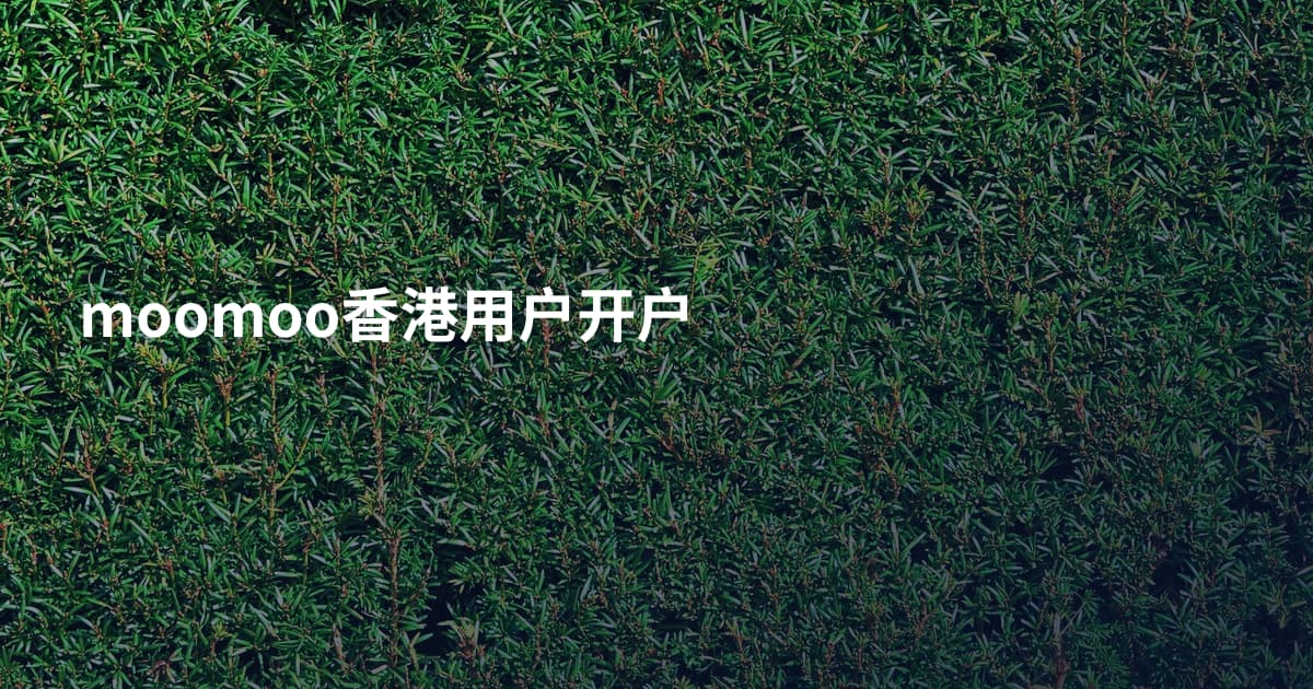 moomoo香港用户开户