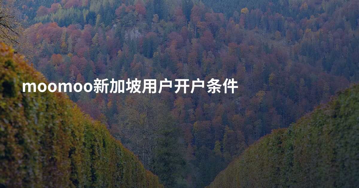 moomoo新加坡用户开户条件