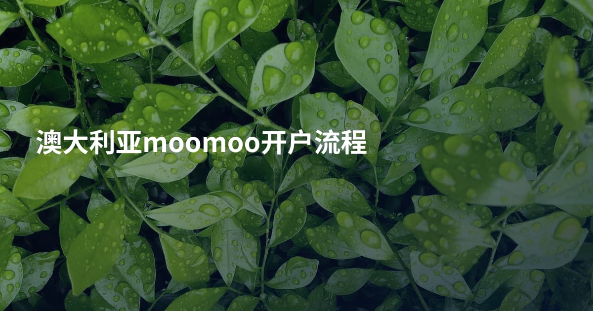澳大利亚moomoo开户流程