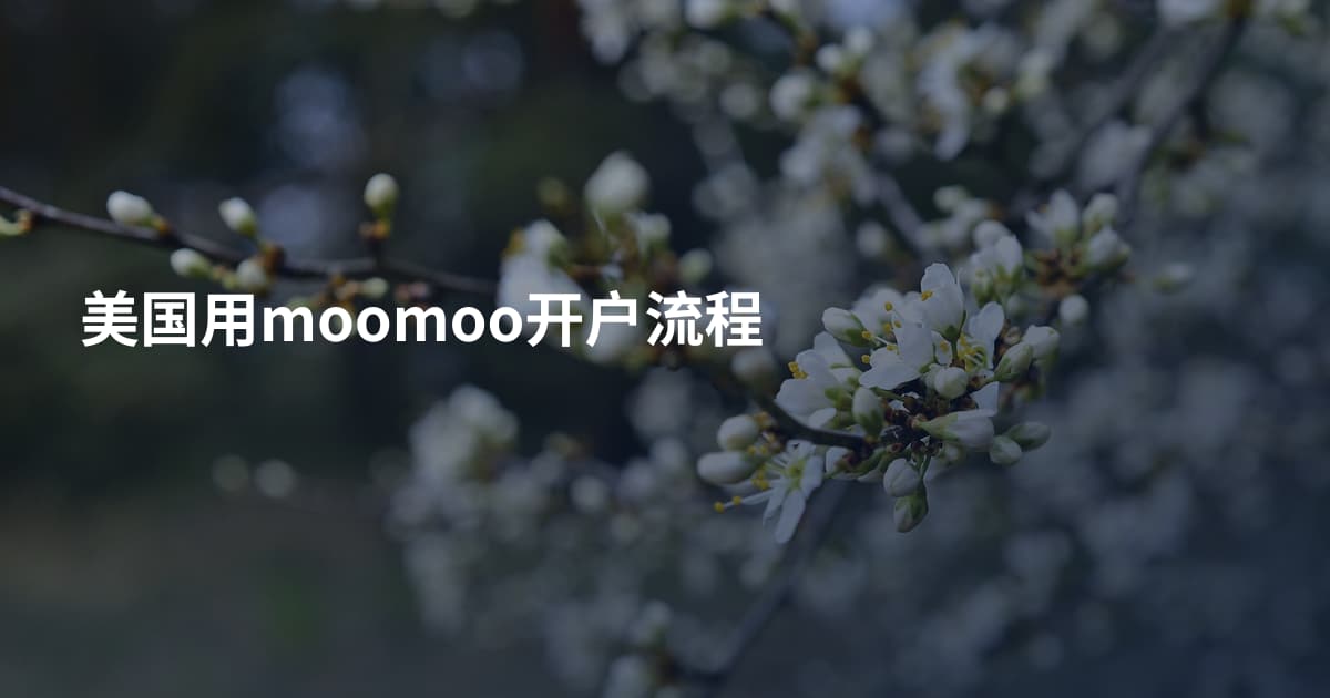 美国用moomoo开户流程