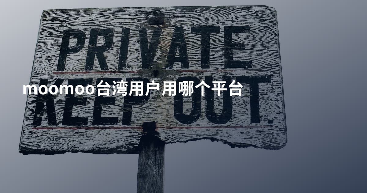 moomoo台湾用户用哪个平台