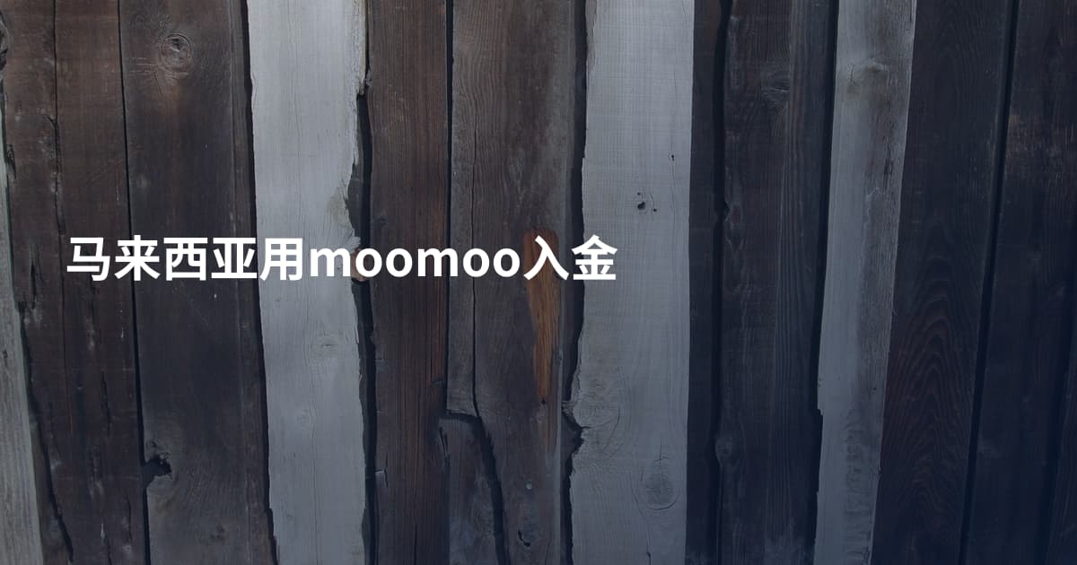 马来西亚用moomoo入金