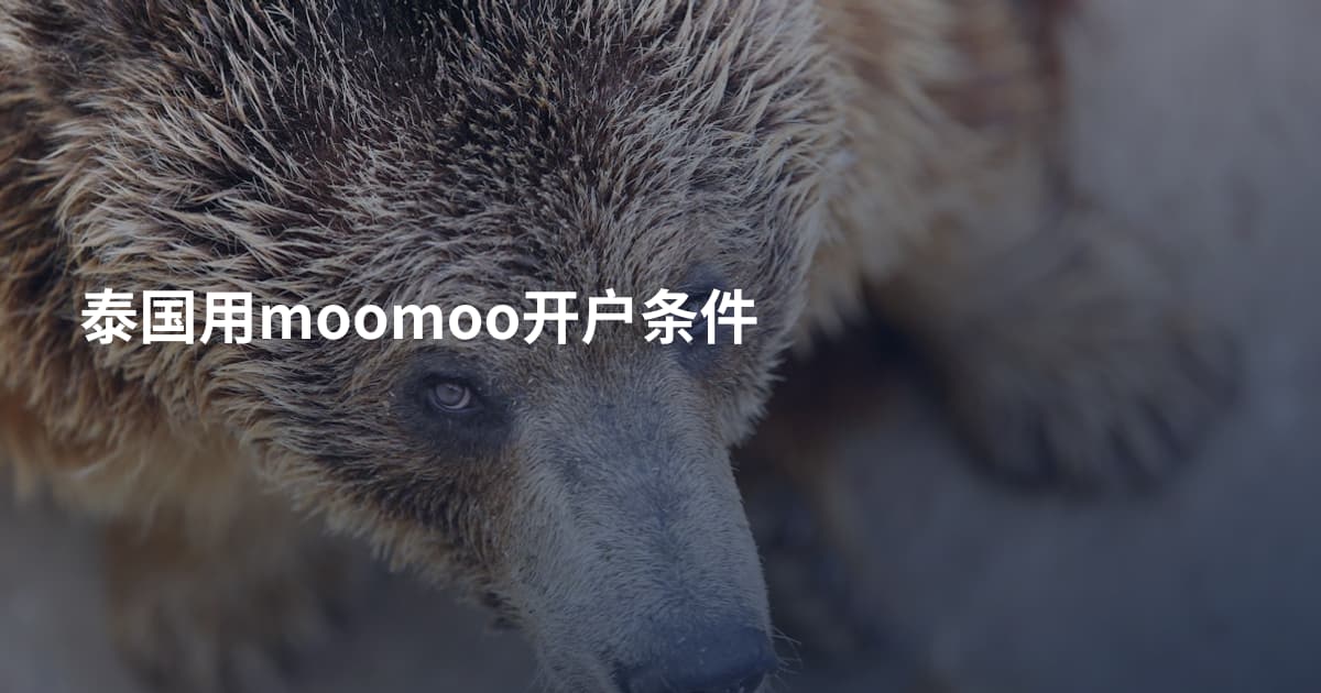 泰国用moomoo开户条件