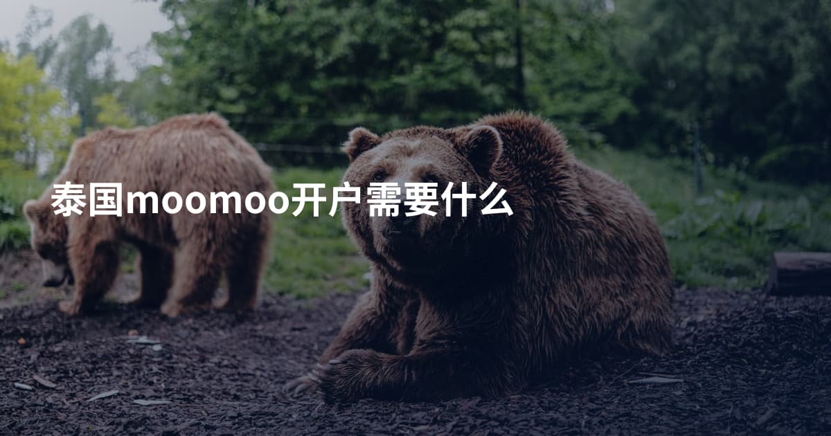泰国moomoo开户需要什么