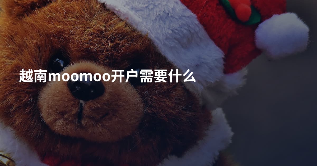 越南moomoo开户需要什么
