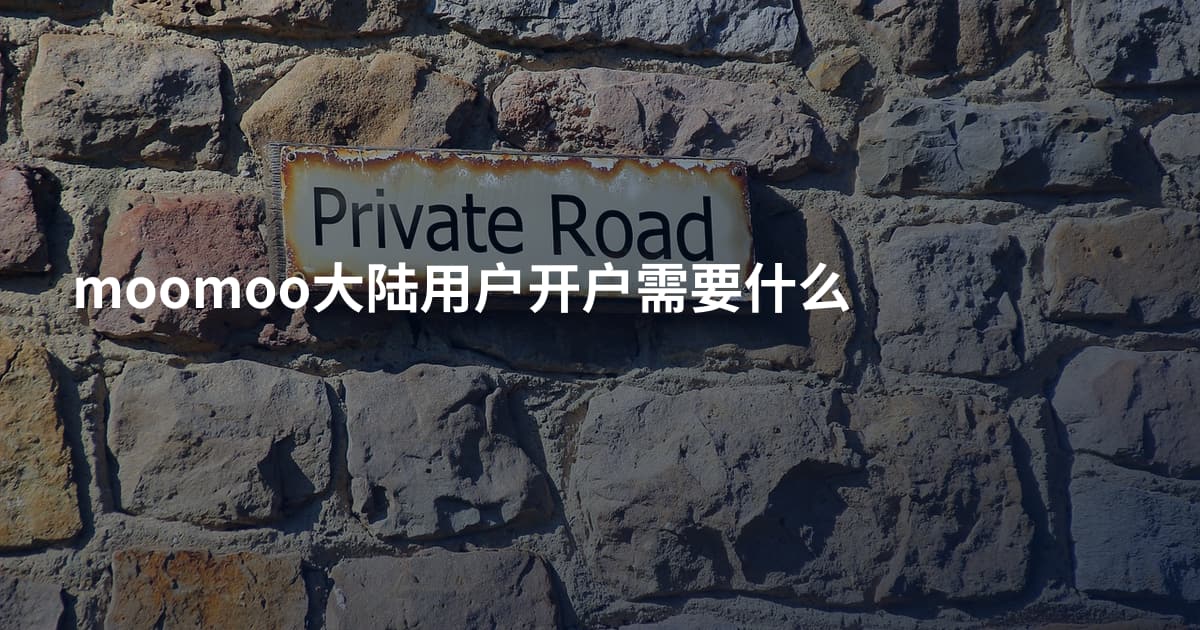 moomoo大陆用户开户需要什么