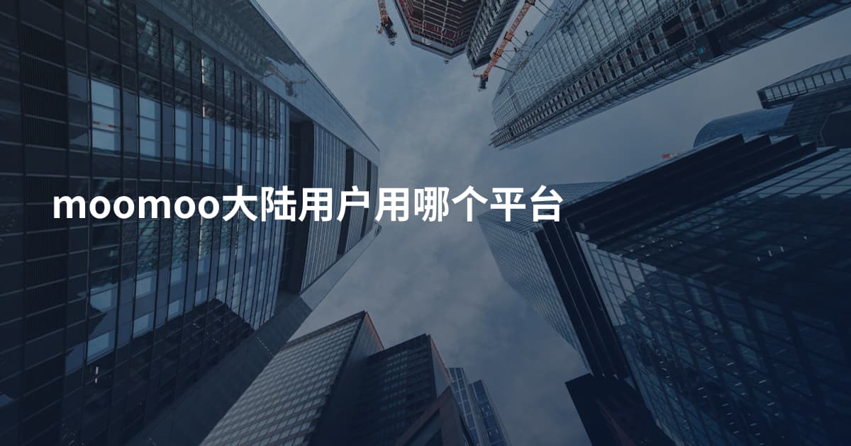 moomoo大陆用户用哪个平台