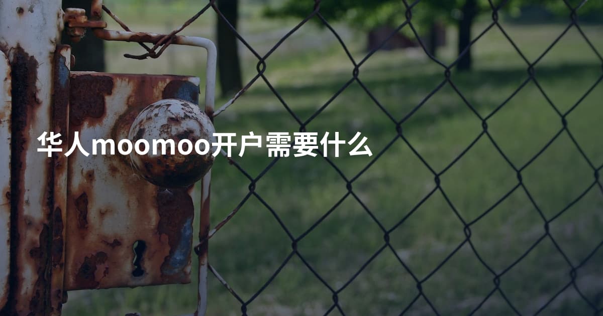 华人moomoo开户需要什么