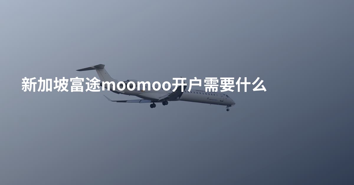 新加坡富途moomoo开户需要什么