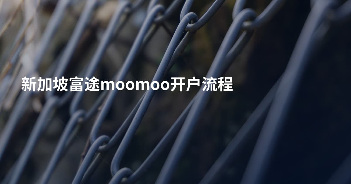 新加坡富途moomoo开户流程