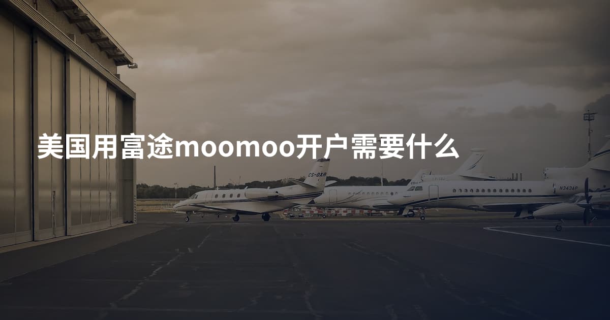美国用富途moomoo开户需要什么