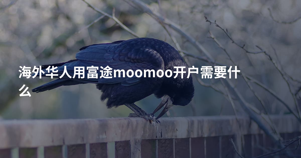 海外华人用富途moomoo开户需要什么