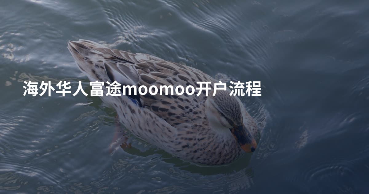 海外华人富途moomoo开户流程