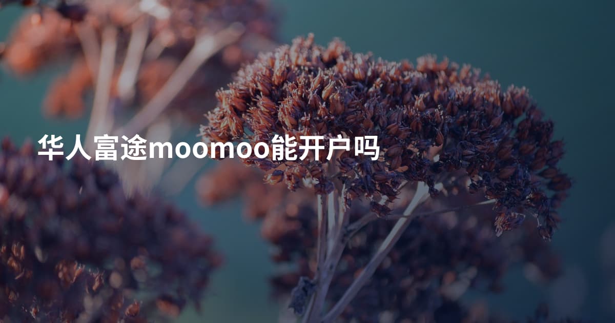 华人富途moomoo能开户吗