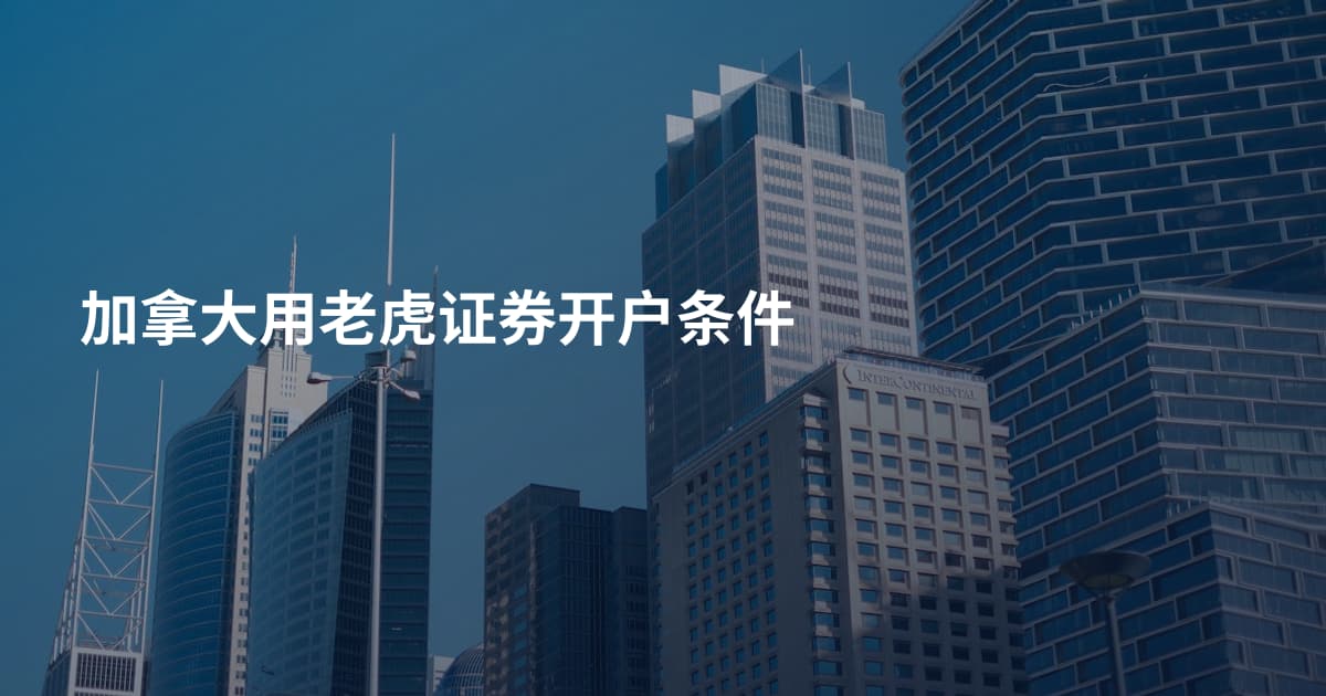 加拿大用老虎证券开户条件