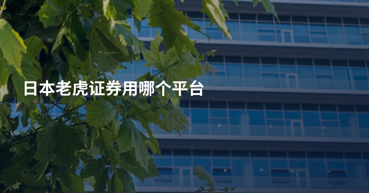日本老虎证券用哪个平台
