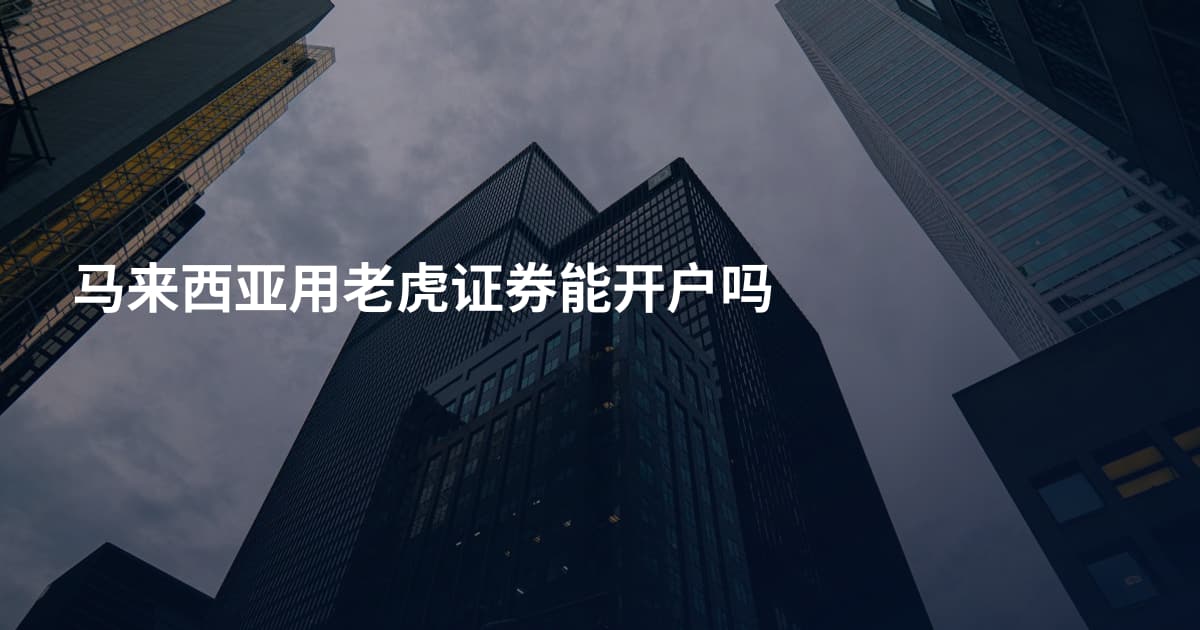 马来西亚用老虎证券能开户吗