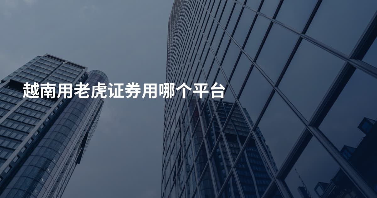 越南用老虎证券用哪个平台