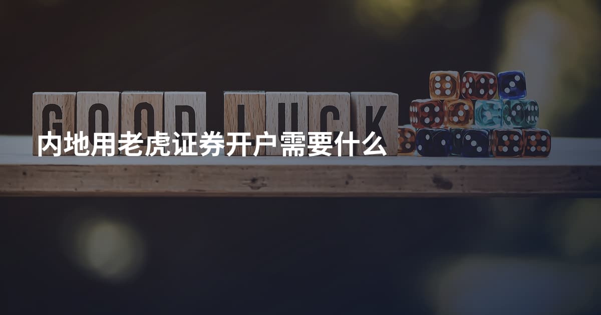 内地用老虎证券开户需要什么