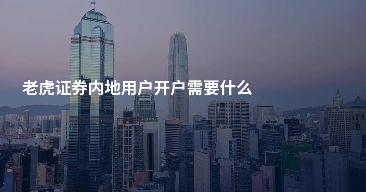 老虎证券内地用户开户需要什么