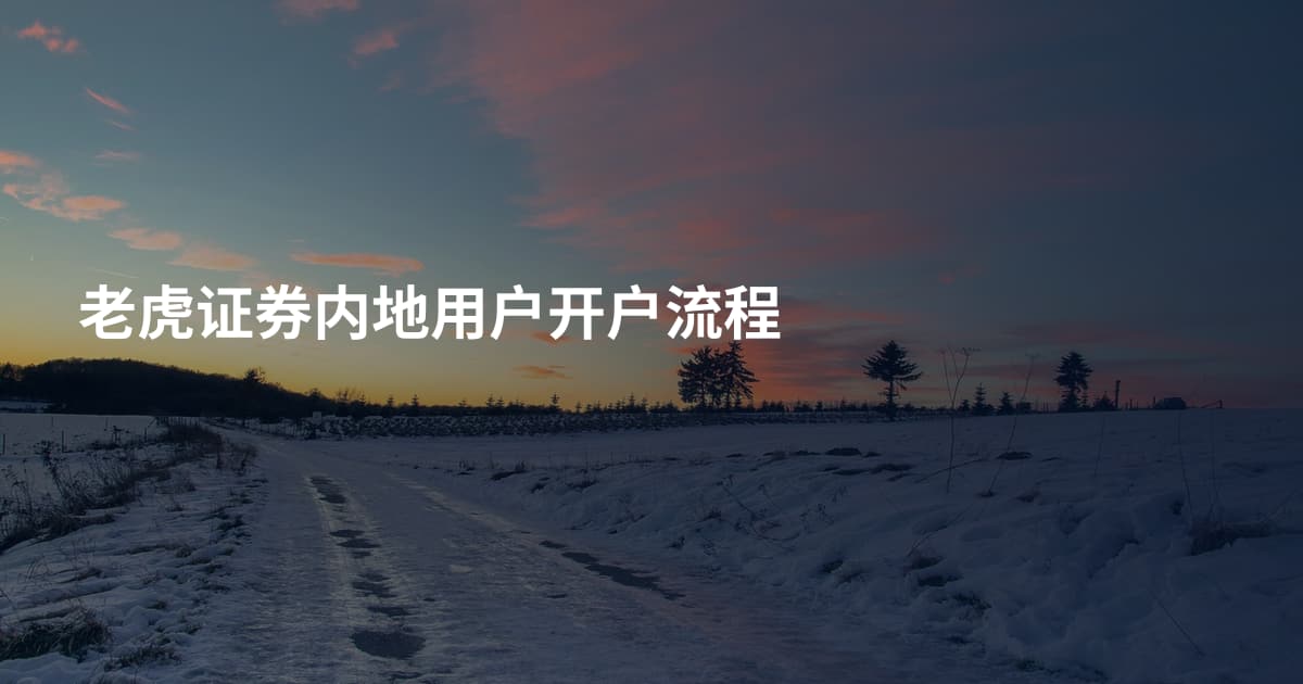 老虎证券内地用户开户流程