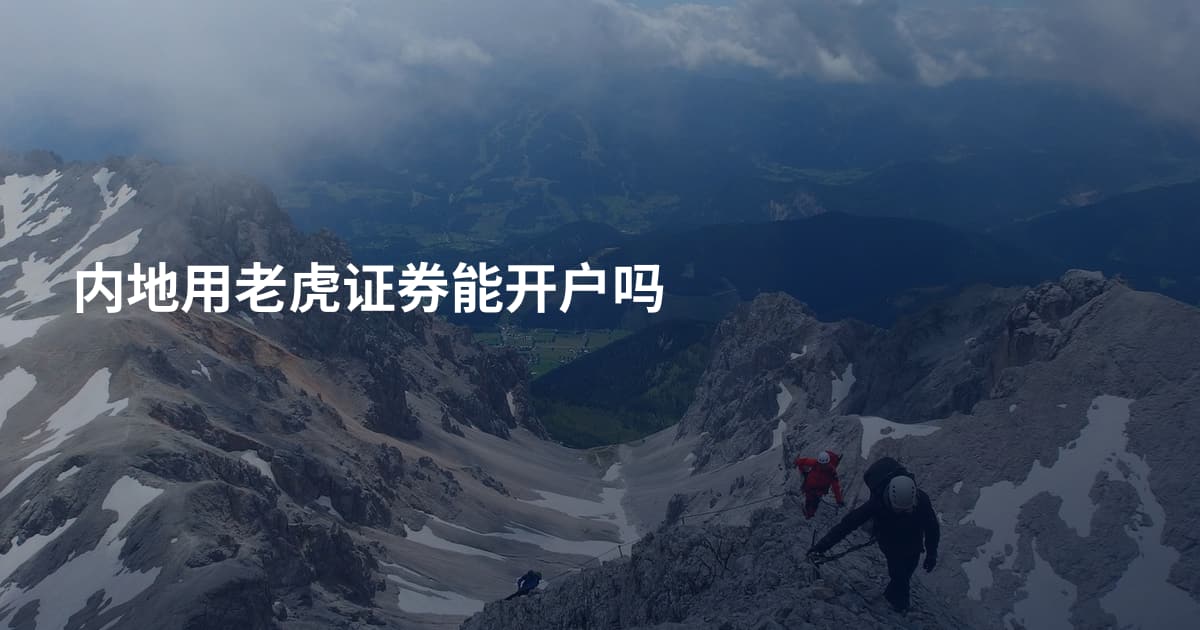 内地用老虎证券能开户吗