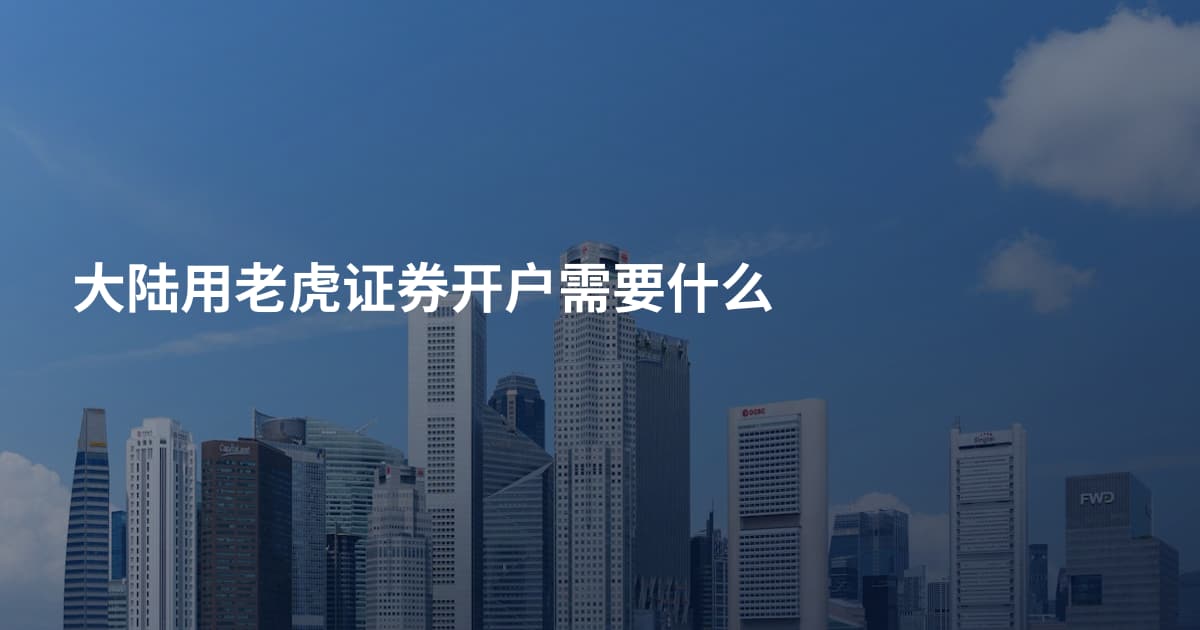大陆用老虎证券开户需要什么