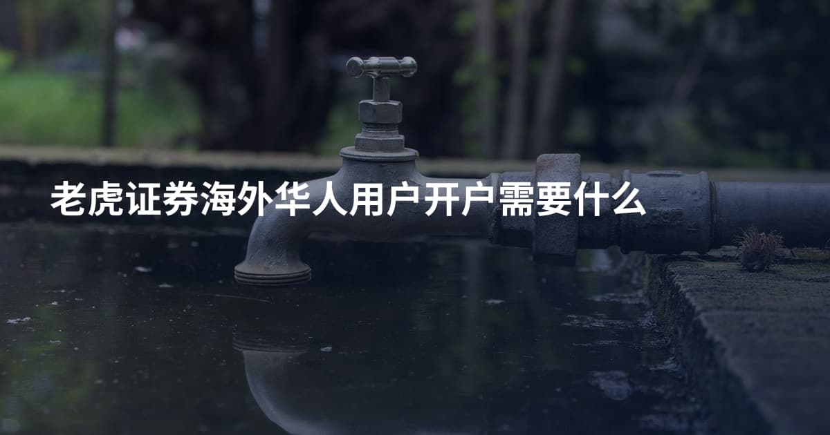 老虎证券海外华人用户开户需要什么