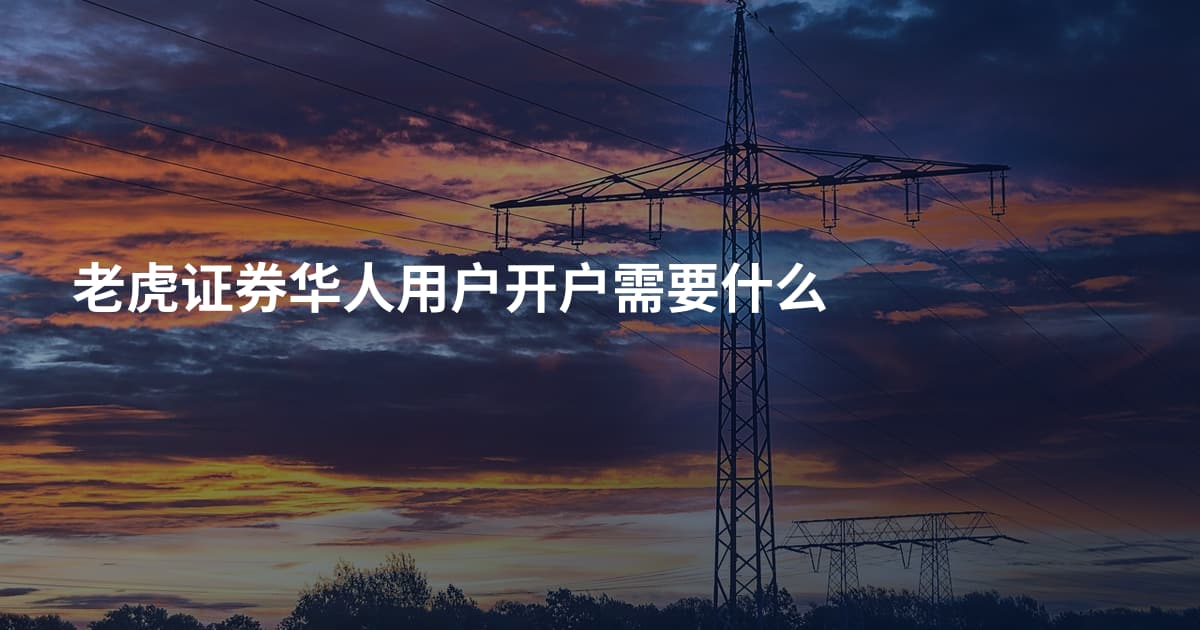 老虎证券华人用户开户需要什么