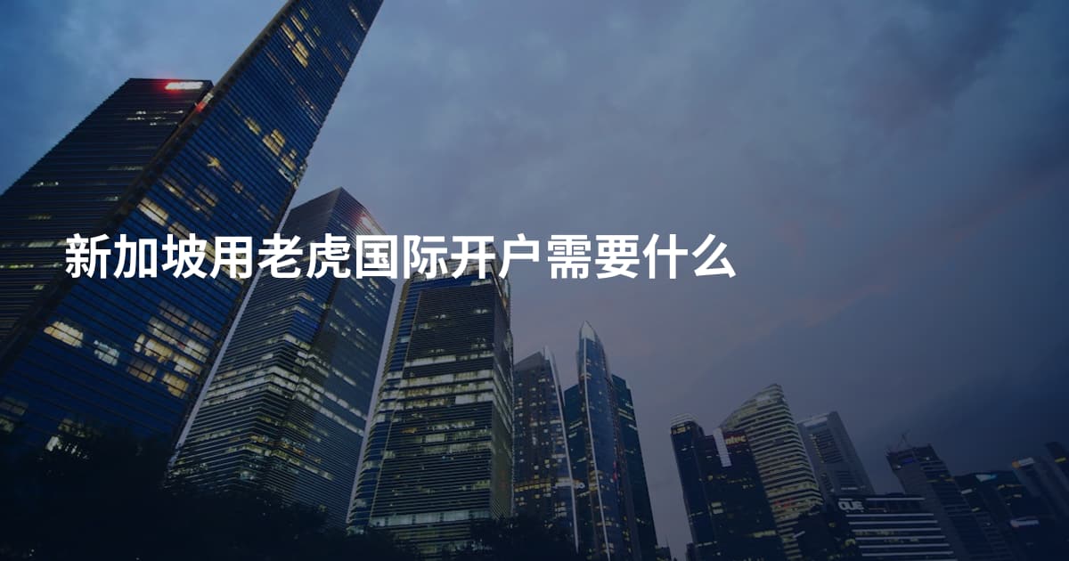 新加坡用老虎国际开户需要什么