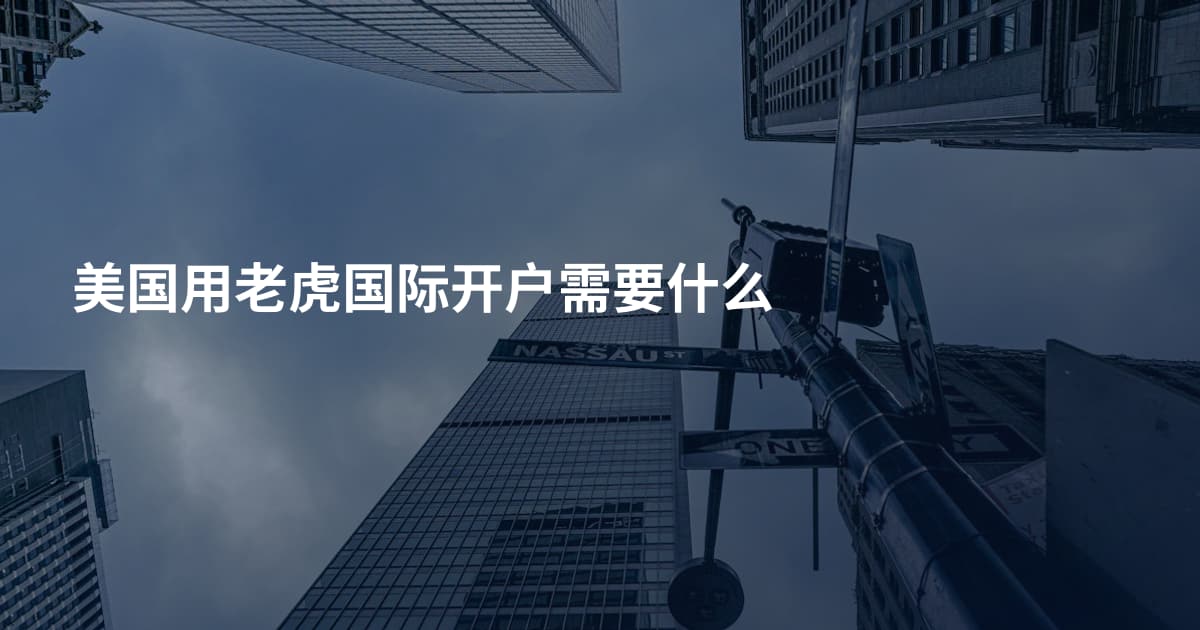 美国用老虎国际开户需要什么