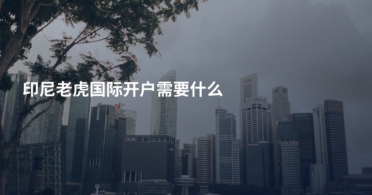 印尼老虎国际开户需要什么