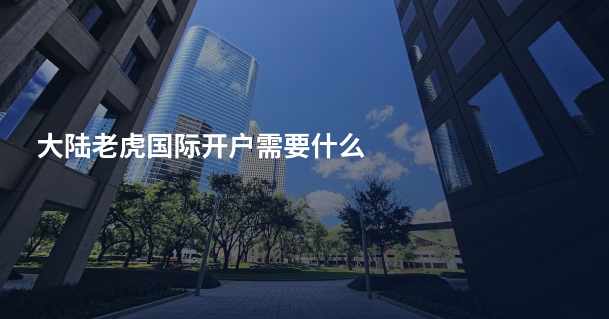 大陆老虎国际开户需要什么