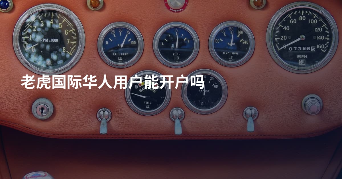 老虎国际华人用户能开户吗