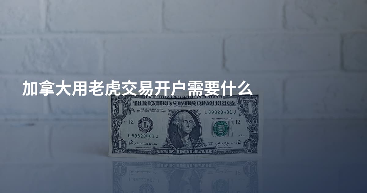 加拿大用老虎交易开户需要什么