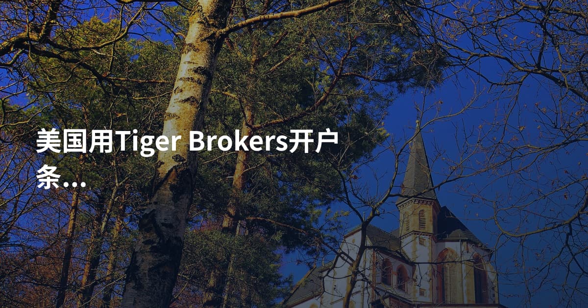 美国用Tiger Brokers开户条件