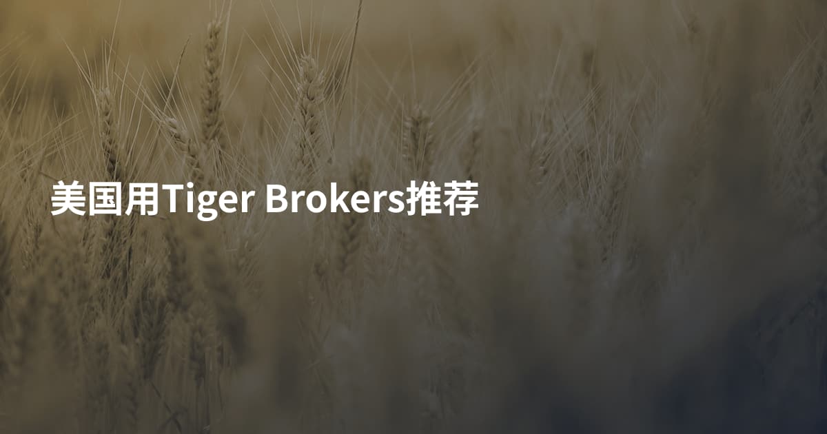美国用Tiger Brokers推荐