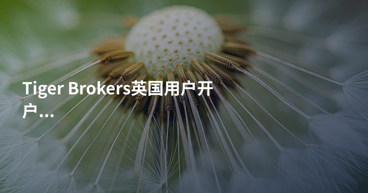 Tiger Brokers英国用户开户流程