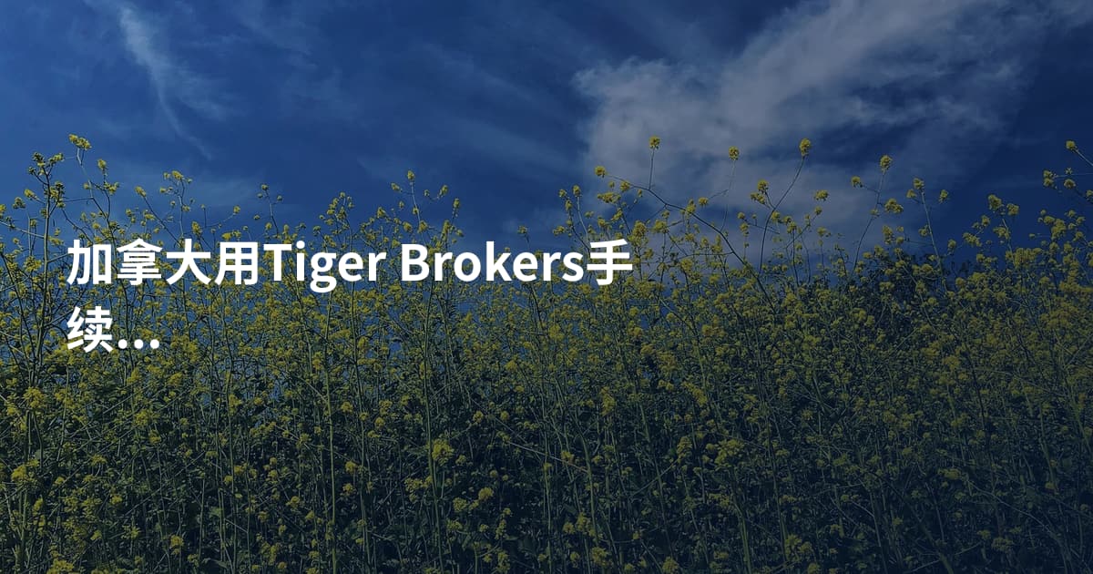 加拿大用Tiger Brokers手续费
