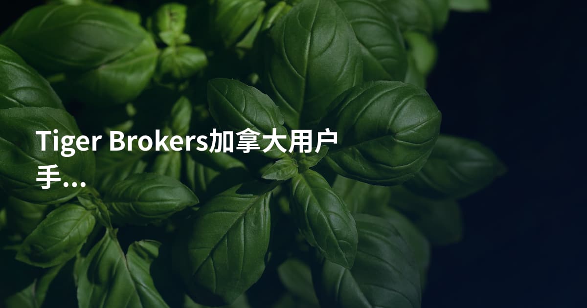 Tiger Brokers加拿大用户手续费