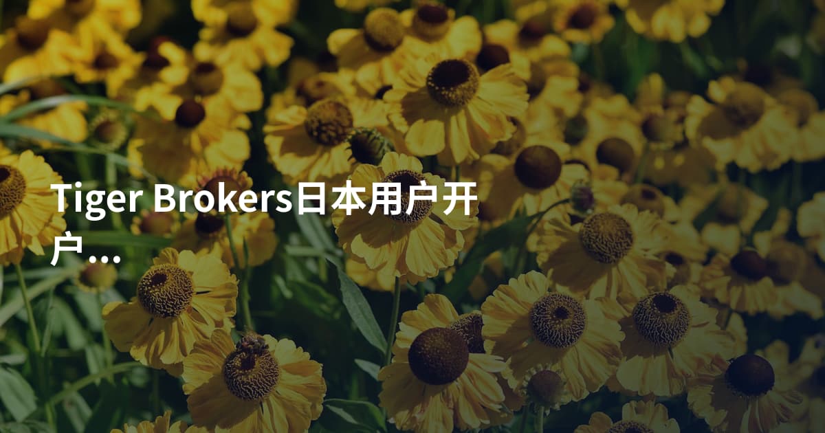 Tiger Brokers日本用户开户条件