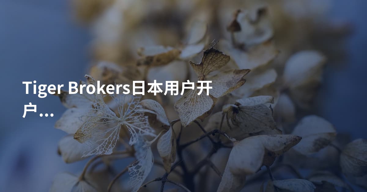 Tiger Brokers日本用户开户流程