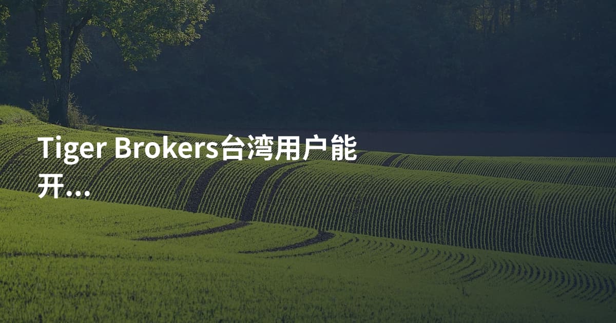 Tiger Brokers台湾用户能开户吗