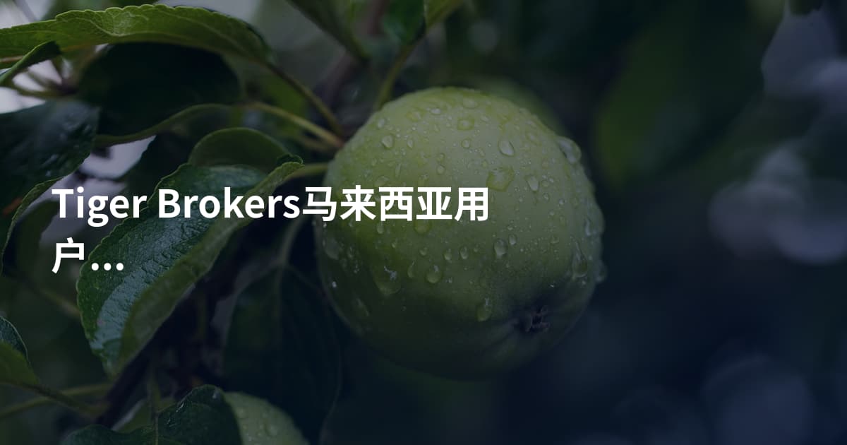 Tiger Brokers马来西亚用户开户