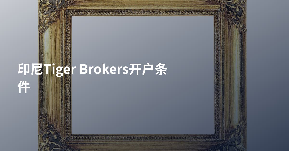 印尼Tiger Brokers开户条件