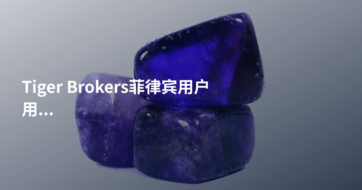 Tiger Brokers菲律宾用户用哪个平台